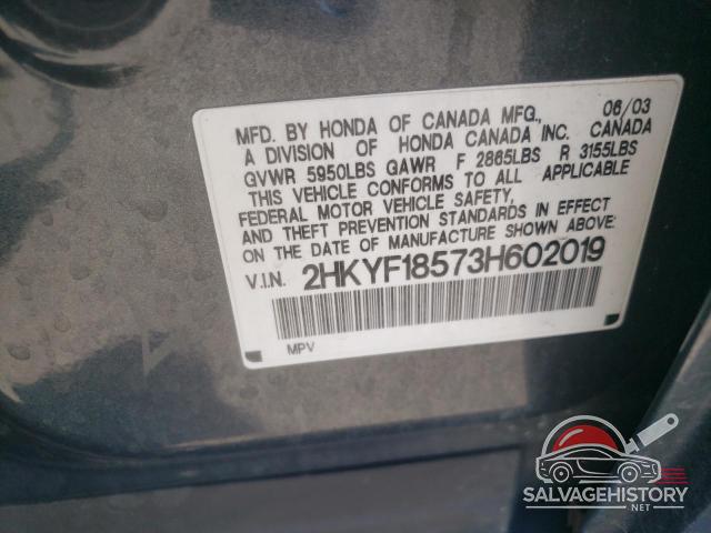 2HKYF18573H602019 2003 HONDA PILOT photo no. 12