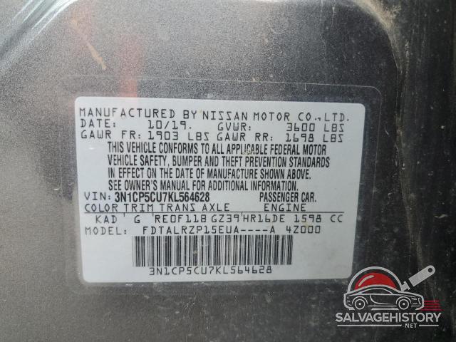 3N1CP5CU7KL564628 2019 NISSAN KICKS photo no. 13