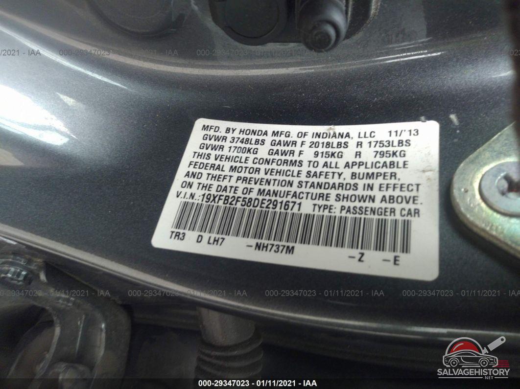 19XFB2F58DE291671 2013 HONDA CIVIC SDN photo no. 9
