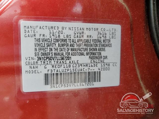 3N1CP5DV7LL567201 2020 NISSAN KICKS photo no. 14