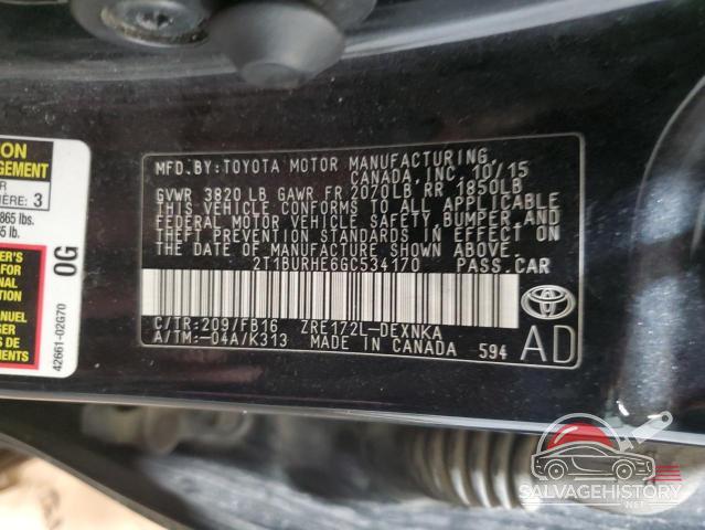 2T1BURHE6GC534170 2016 TOYOTA COROLLA photo no. 13