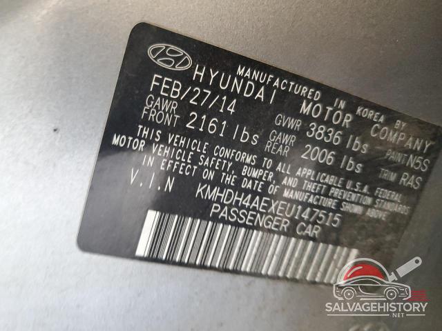 KMHDH4AEXEU147515 2014 HYUNDAI ELANTRA photo no. 12