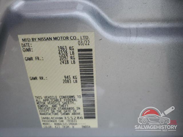 1N4BL4CVXNN355286 2022 NISSAN ALTIMA photo no. 12