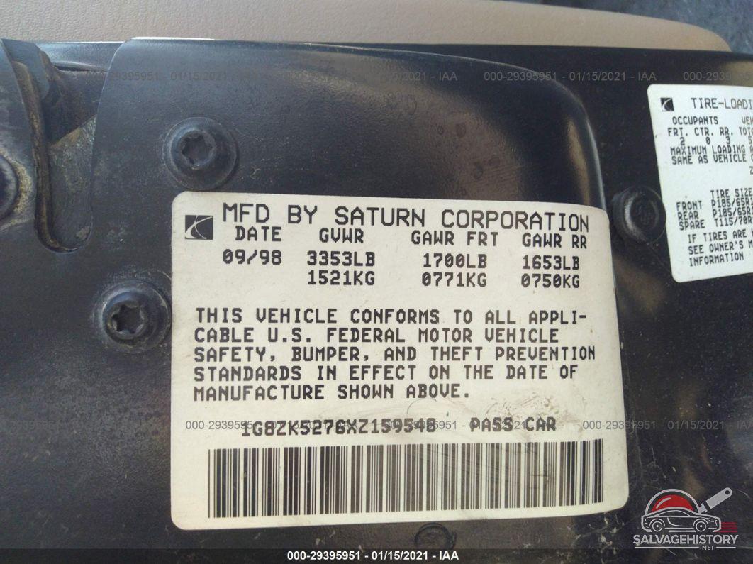 1G8ZK5276XZ159548 1999 SATURN SL photo no. 9
