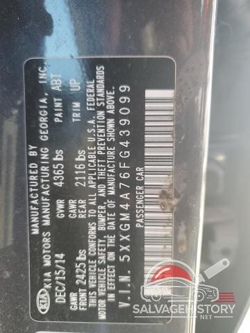 5XXGM4A76FG439099 2015 KIA OPTIMA photo no. 13