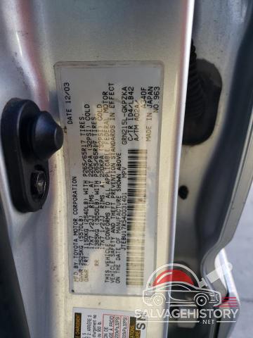 JTEBU17R540031401 2004 TOYOTA 4RUNNER photo no. 14