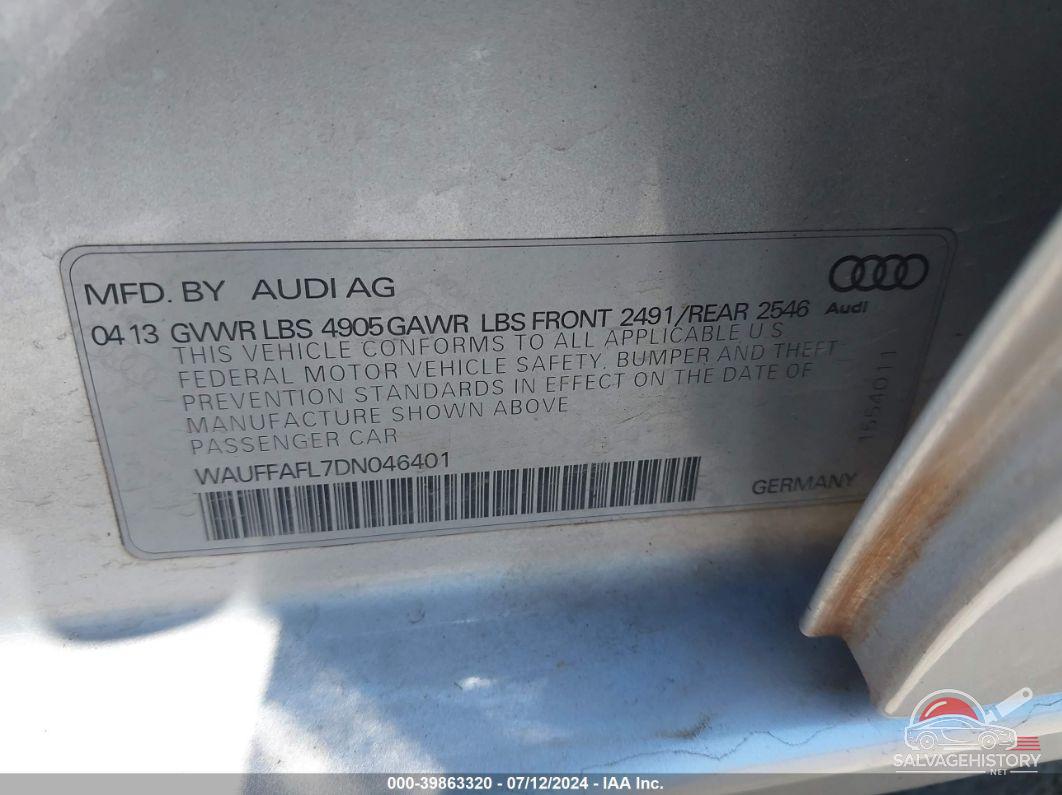 WAUFFAFL7DN046401 2013 AUDI A4 photo no. 9