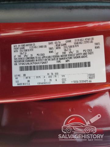 1FMCU9JX7GUC72657 2016 FORD ESCAPE photo no. 13