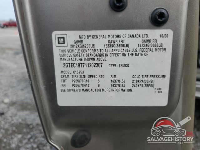 2GTEC19T711202307 2001 GMC SIERRA photo no. 13