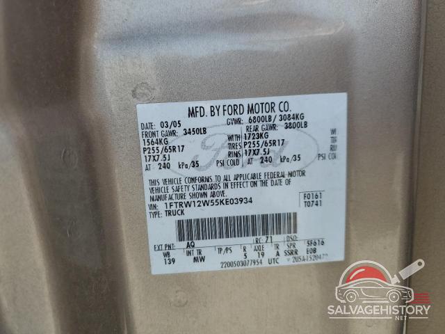 1FTRW12W55KE03934 2005 FORD F-150 photo no. 12