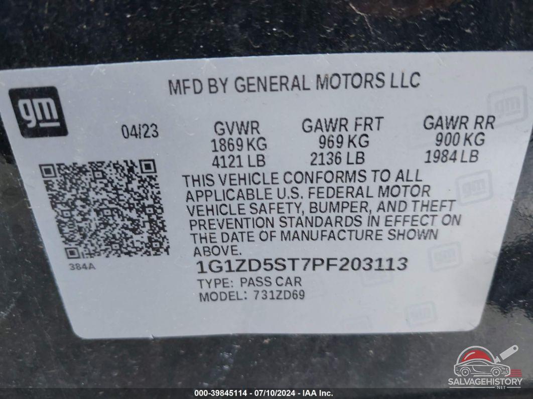 1G1ZD5ST7PF203113 2023 CHEVROLET MALIBU photo no. 9