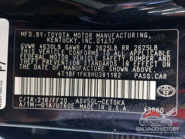 4T1BF1FK8HU381182 2017 TOYOTA CAMRY photo no. 12