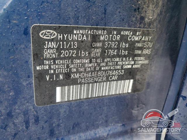 KMHDH4AE8DU764653 2013 HYUNDAI ELANTRA photo no. 13
