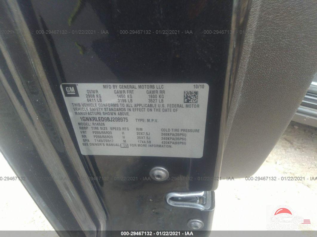 1GNKRLED9BJ208975 2011 CHEVROLET TRAVERSE photo no. 9