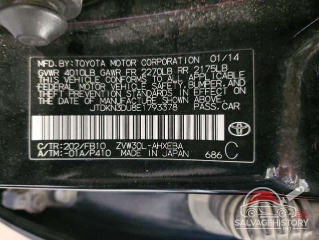 JTDKN3DU8E1793378 2014 TOYOTA PRIUS photo no. 12