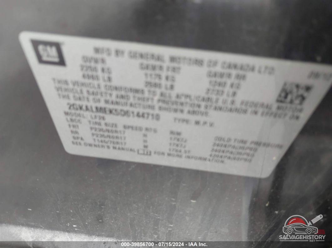 2GKALMEK5D6144710 2013 GMC TERRAIN photo no. 9
