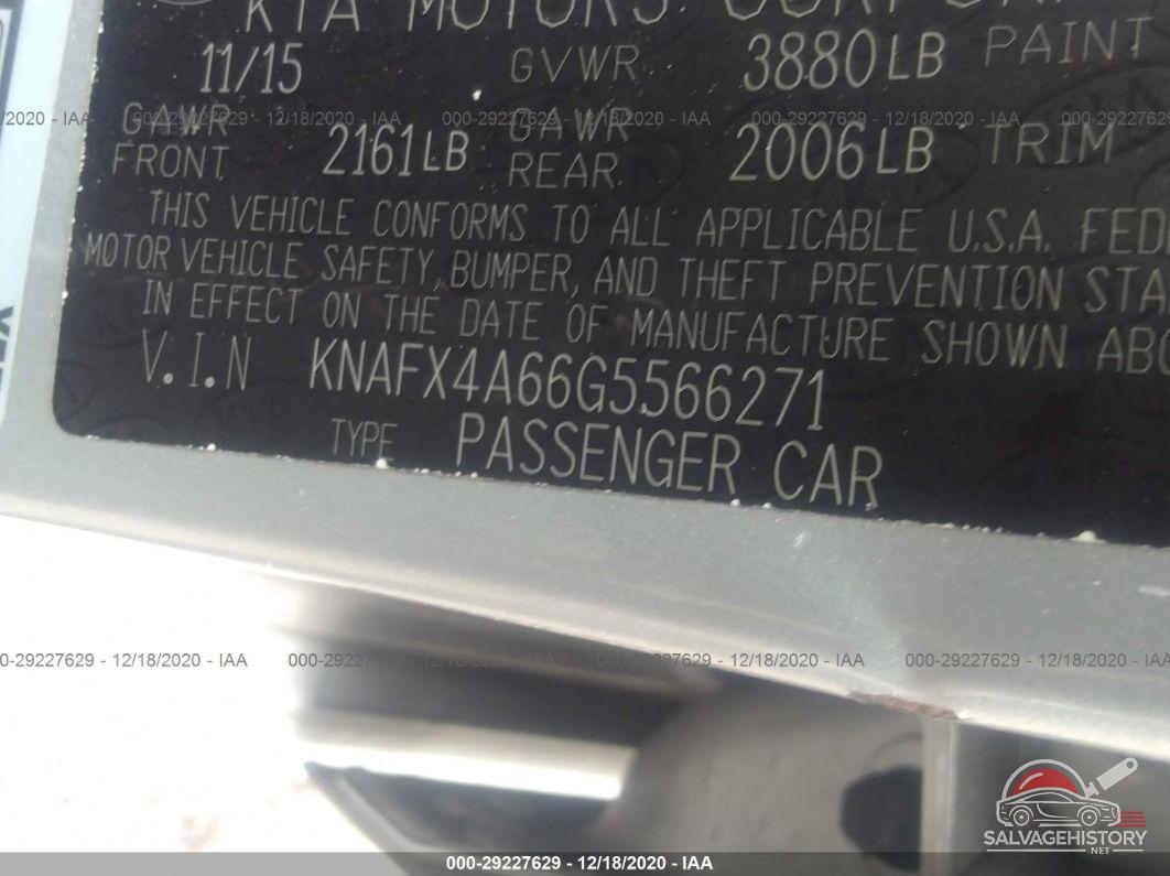 KNAFX4A66G5566271 2016 KIA FORTE photo no. 9