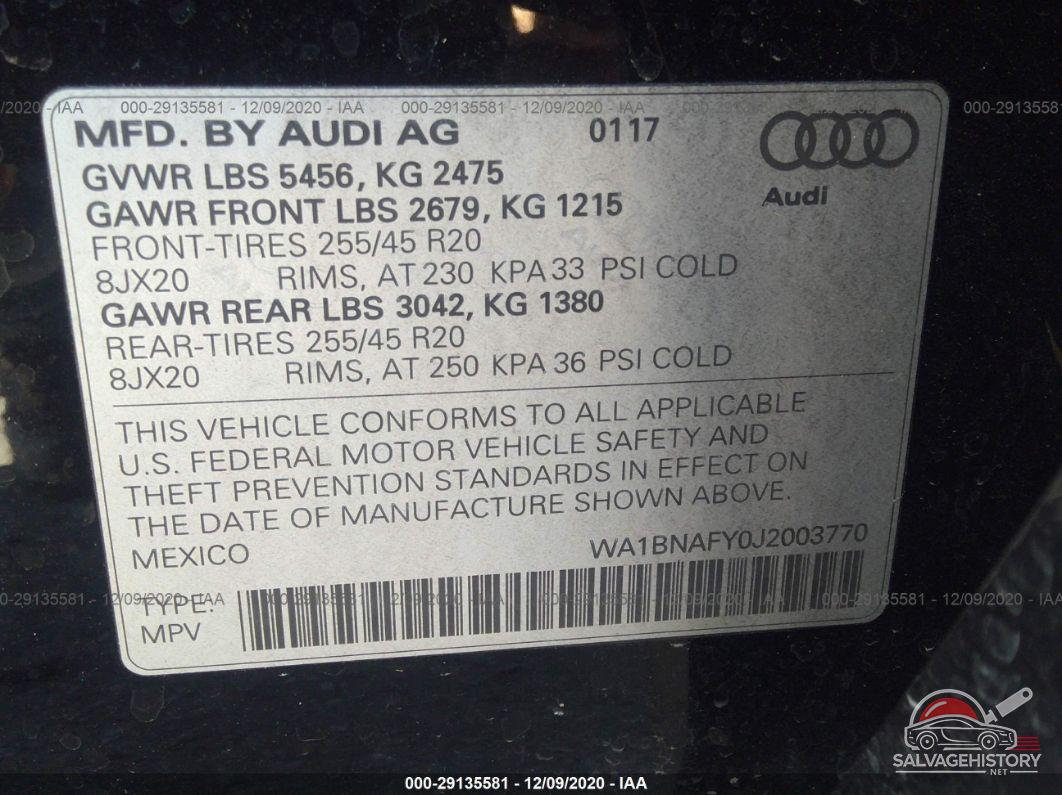 WA1BNAFY0J2003770 2018 AUDI Q5 photo no. 9