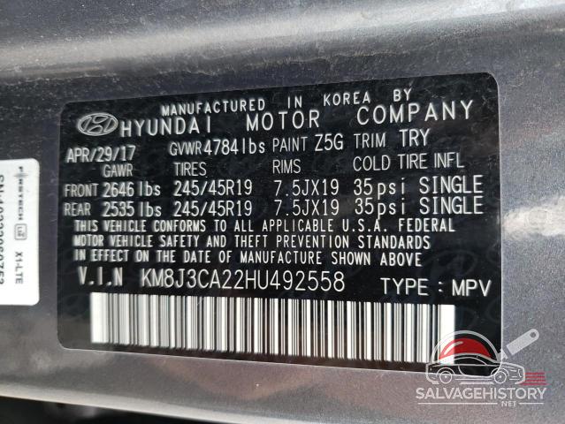 KM8J3CA22HU492558 2017 HYUNDAI TUCSON photo no. 13
