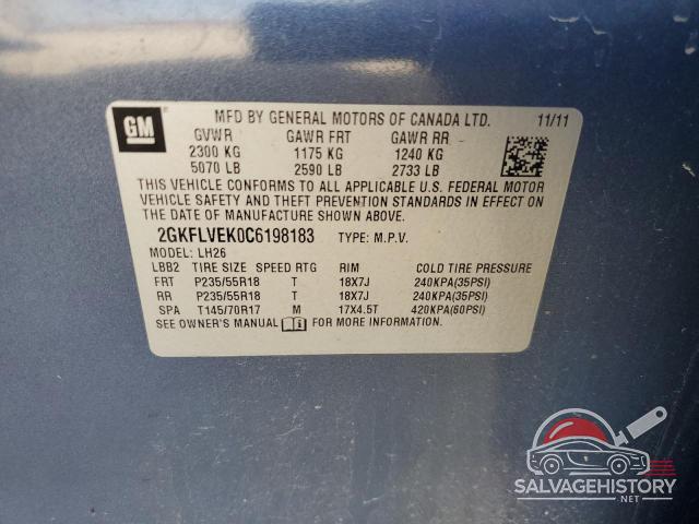 2GKFLVEK0C6198183 2012 GMC TERRAIN photo no. 14