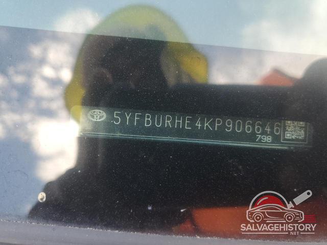 5YFBURHE4KP906646 2019 TOYOTA COROLLA photo no. 13