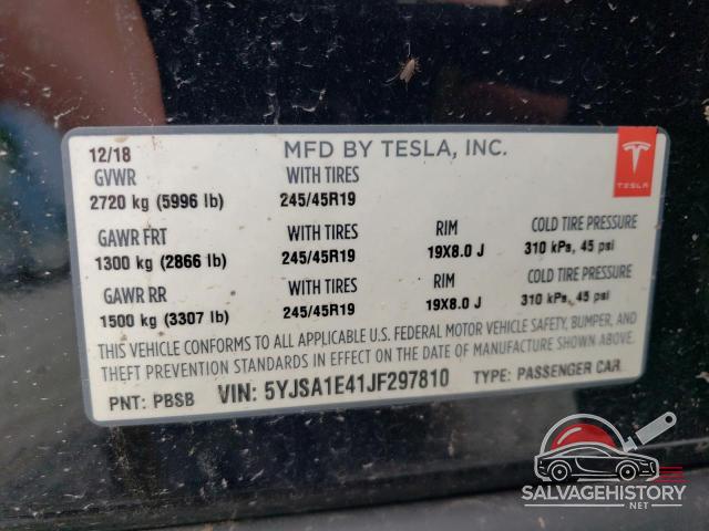 5YJSA1E41JF297810 2018 TESLA MODEL S photo no. 12