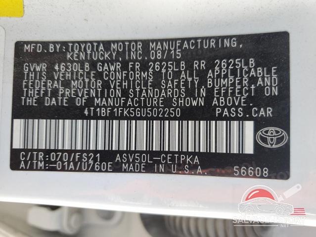 4T1BF1FK5GU502250 2016 TOYOTA CAMRY photo no. 12