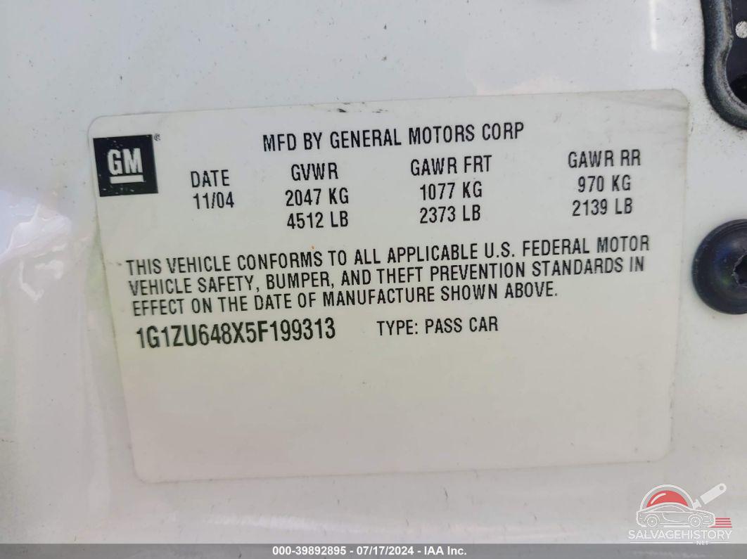 1G1ZU648X5F199313 2005 CHEVROLET MALIBU MAXX photo no. 9