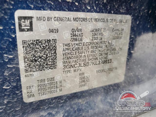 3GNCJLSB7KL339913 2019 CHEVROLET TRAX photo no. 13
