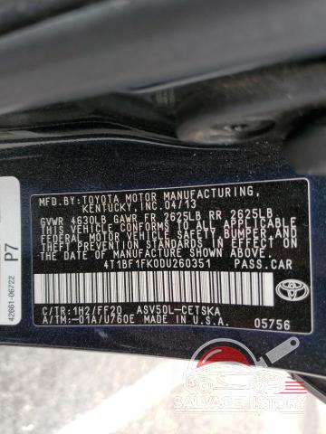 4T1BF1FK0DU260351 2013 TOYOTA CAMRY photo no. 12