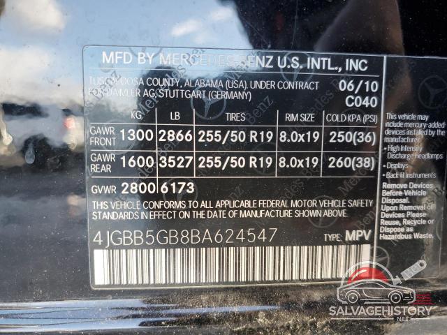 4JGBB5GB8BA624547 2011 MERCEDES-BENZ M-CLASS photo no. 13