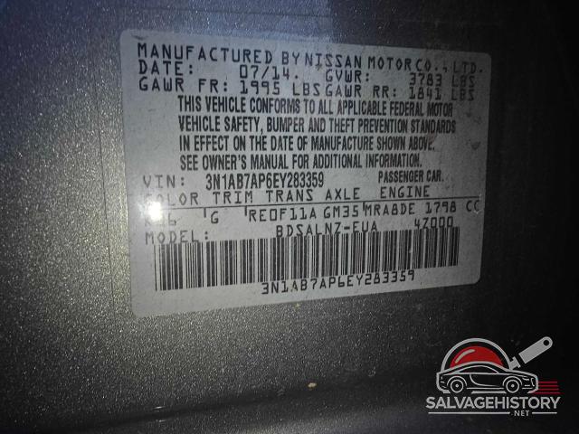 3N1AB7AP6EY283359 2014 NISSAN SENTRA photo no. 10