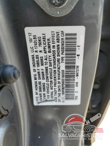 19XFB2F5XCE100590 2012 HONDA CIVIC photo no. 13