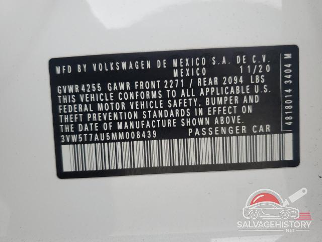 3VW5T7AU5MM008439 2021 VOLKSWAGEN GTI photo no. 12