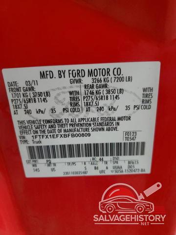 1FTFX1EFXBFB00809 2011 FORD F-150 photo no. 12