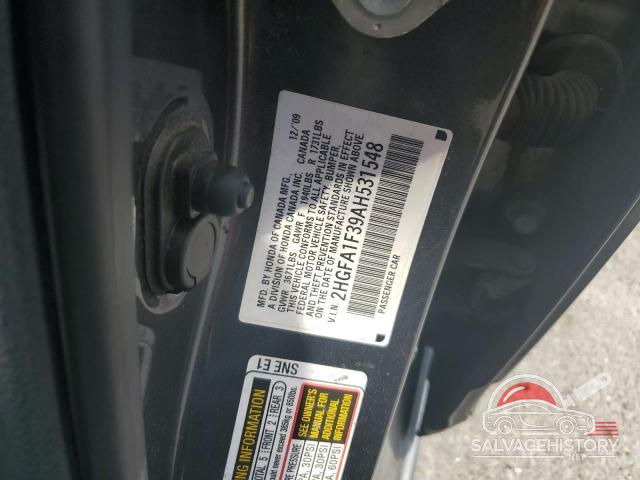 2HGFA1F39AH531548 2010 HONDA CIVIC photo no. 12