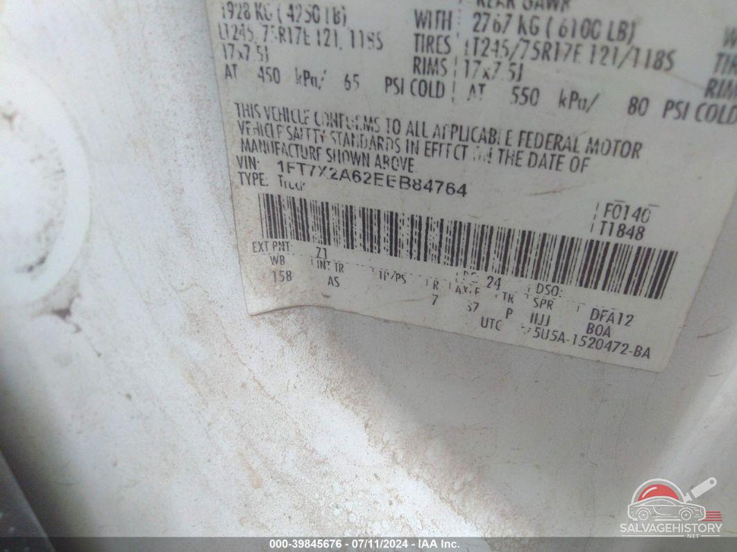 1FT7X2A62EEB84764 2014 FORD F250 photo no. 9