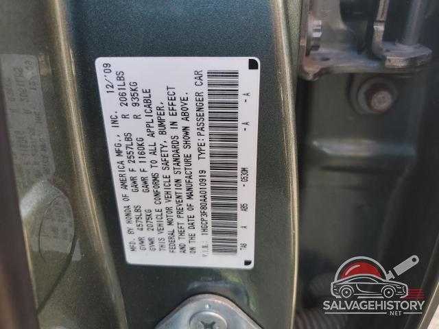 1HGCP3F80AA010919 2010 HONDA ACCORD photo no. 12