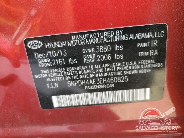5NPDH4AE3EH460825 2014 HYUNDAI ELANTRA photo no. 13