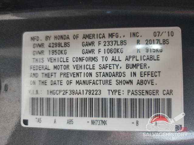 1HGCP2F39AA179223 2010 HONDA ACCORD photo no. 13