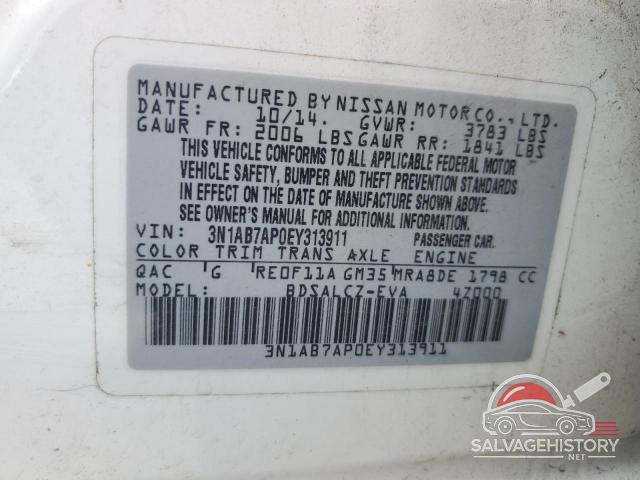 3N1AB7AP0EY313911 2014 NISSAN SENTRA photo no. 13