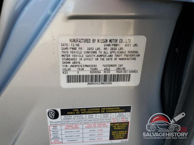 JNKBY01E37M402592 2007 INFINITI M45 photo no. 12