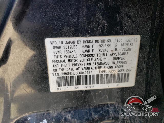 JHMGE8H53CC040427 2012 HONDA FIT photo no. 12