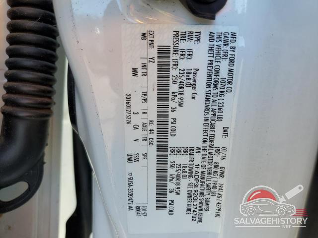 1FADP3L92GL274792 2016 FORD FOCUS photo no. 12