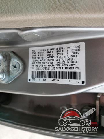 1HGES26733L011479 2003 HONDA CIVIC photo no. 12