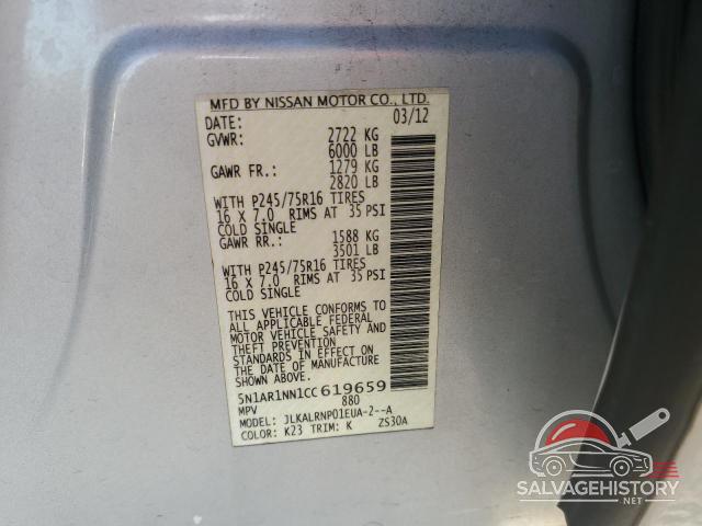 5N1AR1NN1CC619659 2012 NISSAN PATHFINDER photo no. 13