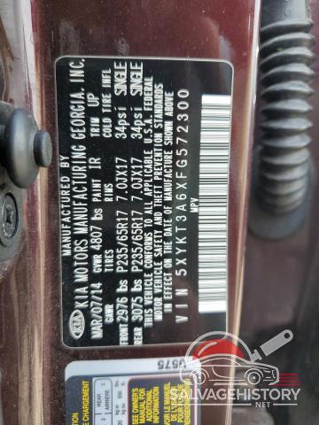 5XYKT3A6XFG572300 2015 KIA SORENTO photo no. 13