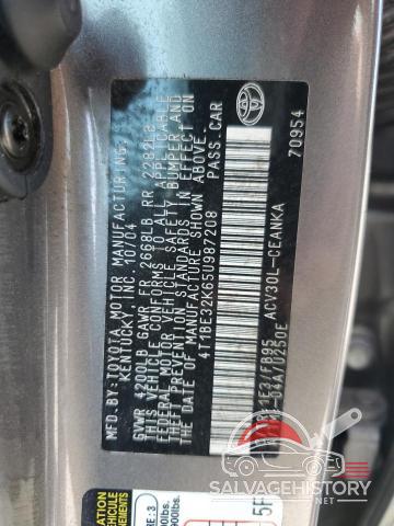 4T1BE32K65U987208 2005 TOYOTA CAMRY photo no. 13