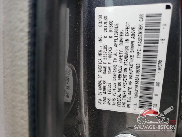 1HGCP26388A108783 2008 HONDA ACCORD photo no. 13