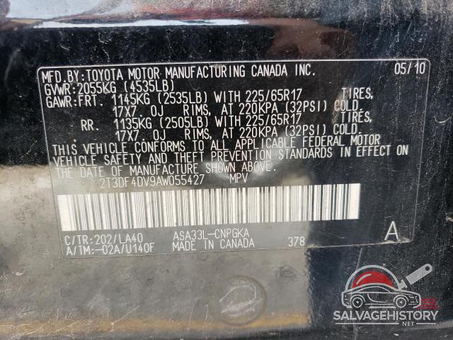 2T3DF4DV9AW055427 2010 TOYOTA RAV4 photo no. 14